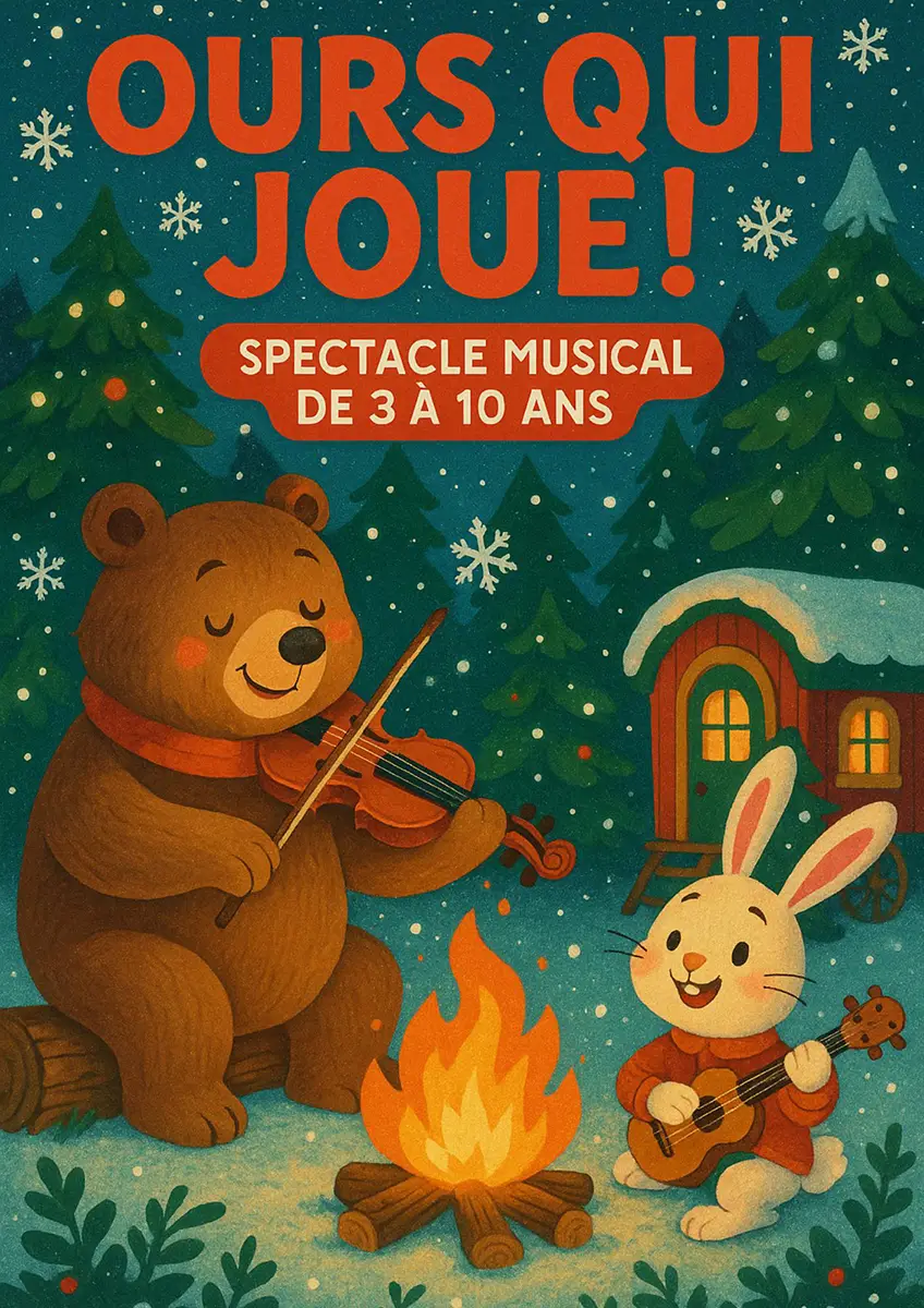 Visuel Ours qui joue spécial Noël